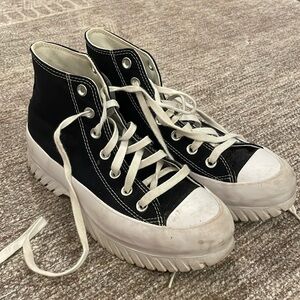 Black lugged converse